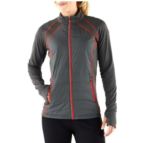 REI Co-op Grey w/Orange Stitching Women's Synthetic Insulation  Jacket size XS - Picture 1 of 16